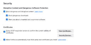 Firefox security feature