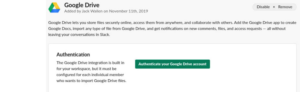 slack and google drive